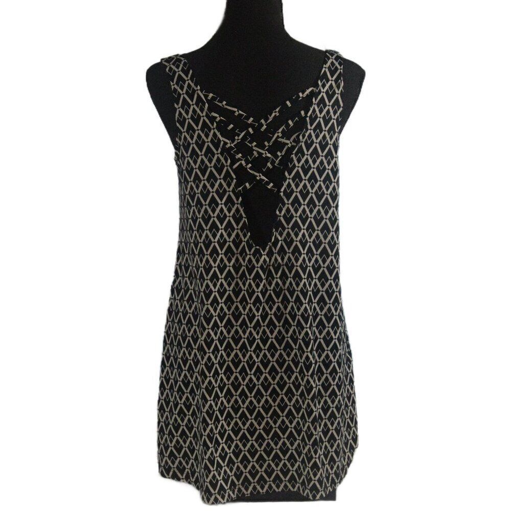 J Valdi Lattice Back Dress Swimsuit Cover Up Black Size Small